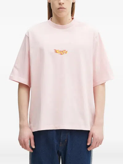 Marcelo Burlon County Of Milan Flame-print Car-graphic T-shirt In Pink