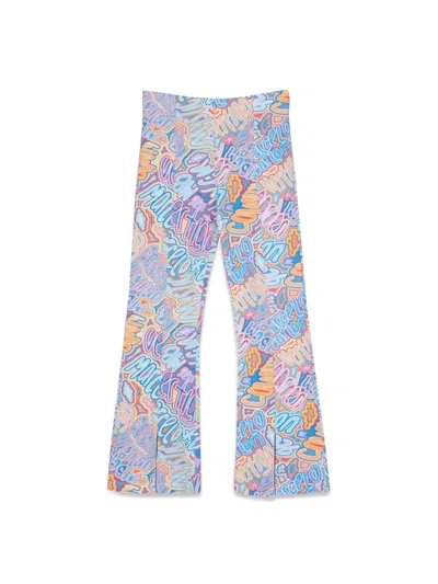 Marcelo Burlon County Of Milan Flare Split Cuffs Trousers In Multi