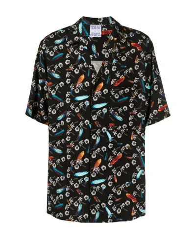 MARCELO BURLON COUNTY OF MILAN FLORAL PRINTED SHORT-SLEEVED SHIRT