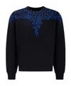 Marcelo Burlon County Of Milan Fluid Wings Cotton Sweatshirt In Black