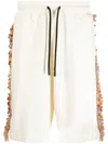 Marcelo Burlon County Of Milan Frayed-detailing Cotton Shorts In Weiss