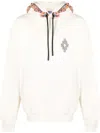Marcelo Burlon County Of Milan Fringe-detailing Jersey-knit Hoodie In Nude