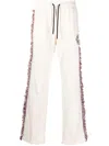 Marcelo Burlon County Of Milan Fringe-detailing Jersey Track-pant In Nude