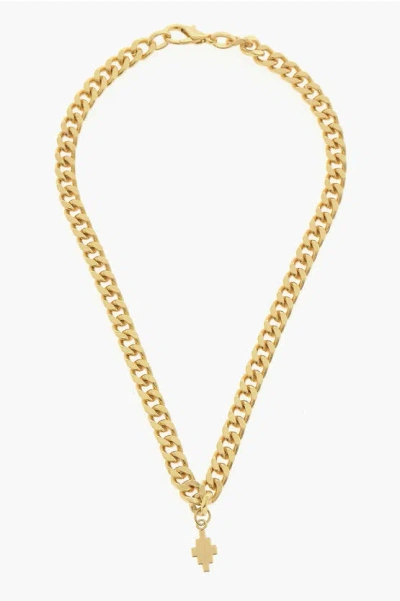 Marcelo Burlon County Of Milan Golden Effect Chain Necklace With Pendant