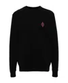Marcelo Burlon County Of Milan Embroidered Cross Stretch Cotton Sweatshirt In Black