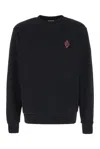 Marcelo Burlon County Of Milan Embroidered Cross Stretch Cotton Sweatshirt In Black