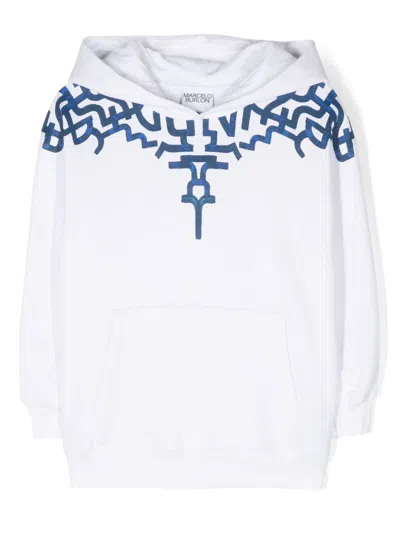 Marcelo Burlon County Of Milan Kids' Graffiti Wings Hoodie Im Oversized-look In White