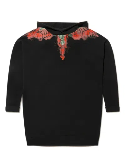Marcelo Burlon County Of Milan Kids' Graphic-print Cotton Hoodie In Schwarz