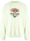 Marcelo Burlon County Of Milan Graphic-print Cotton Sweatshirt In Grün