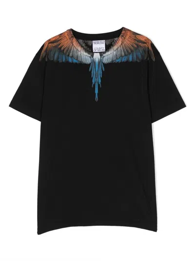 Marcelo Burlon County Of Milan Kids' Graphic-print Cotton T-shirt In Black