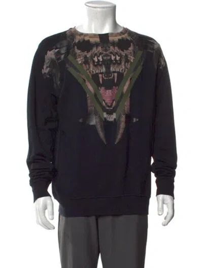 Pre-owned Marcelo Burlon County Of Milan Graphic Print Crew Neck Pullover In Black