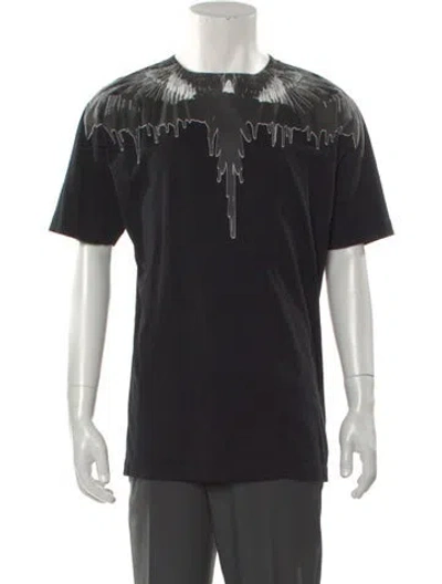 Pre-owned Marcelo Burlon County Of Milan Graphic Print Crew Neck T-shirt In Black