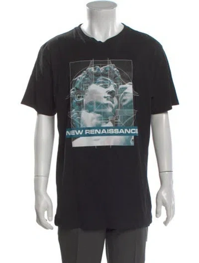Pre-owned Marcelo Burlon County Of Milan Graphic Print Crew Neck T-shirt In Black