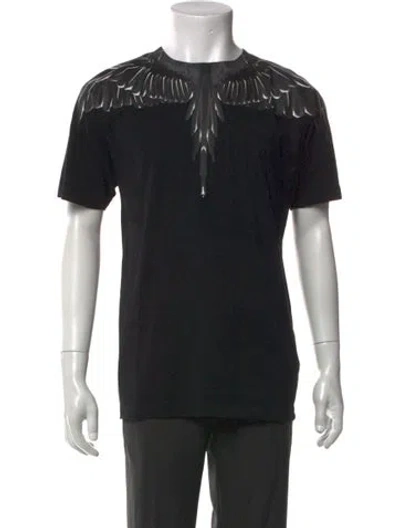 Pre-owned Marcelo Burlon County Of Milan Graphic Print Crew Neck T-shirt In Black