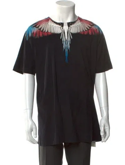 Pre-owned Marcelo Burlon County Of Milan Graphic Print Crew Neck T-shirt In Black