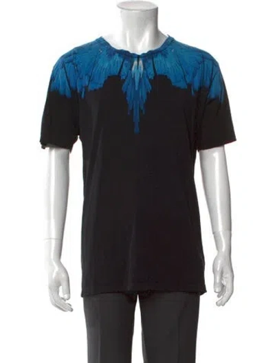 Pre-owned Marcelo Burlon County Of Milan Graphic Print Crew Neck T-shirt In Black