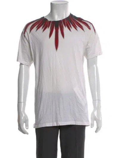 Pre-owned Marcelo Burlon County Of Milan Graphic Print Crew Neck T-shirt In White