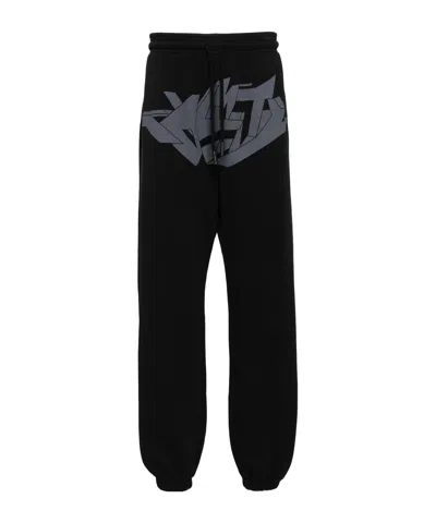 Marcelo Burlon County Of Milan Graphic Print Pants In Black