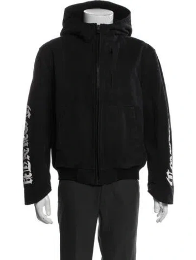 Pre-owned Marcelo Burlon County Of Milan Graphic Print Parka In Black