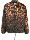 Marcelo Burlon County Of Milan Graphic-print Zip-fastening Jacket In Brown