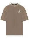 Marcelo Burlon County Of Milan Graphic Printed Crewneck T-shirt In Mud Ecru