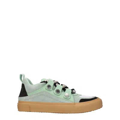Marcelo Burlon County Of Milan Green Leather Sneakers