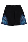 Marcelo Burlon County Of Milan Grizzly Wings Cotton Track Shorts In Blackblue