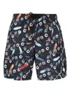 Marcelo Burlon County Of Milan Marcelo Burlon Man Swim Trunks Black Size Xxl Polyester In Blue