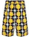 Marcelo Burlon County Of Milan Marcelo Burlon Check Coulisse Nylon Shorts Man Shorts & Bermuda Shorts Multicolored Size L Polyamide