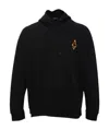 Marcelo Burlon County Of Milan Hooded Drawstring Sweater In Black
