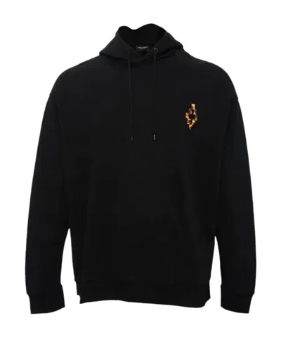 Marcelo Burlon County Of Milan Hooded Drawstring Sweater In Black