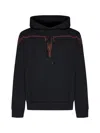 Marcelo Burlon County Of Milan Stitch Wings Cotton Hoodie In Black