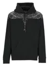 Marcelo Burlon County Of Milan Icon Wings Drawstring Hoodie In Black