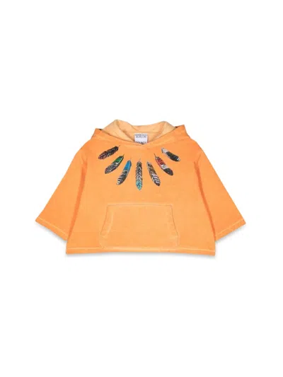 Marcelo Burlon County Of Milan Mini Printed Hoodie For Boys In Orange