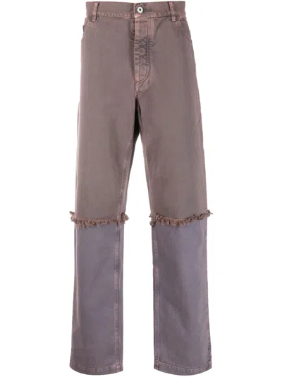 Marcelo Burlon County Of Milan Hybrid Straight-leg Jeans In Purple