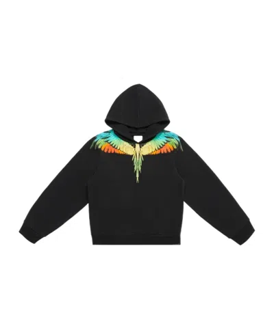Marcelo Burlon County Of Milan Icon Wings Cotton Hoodie In Black