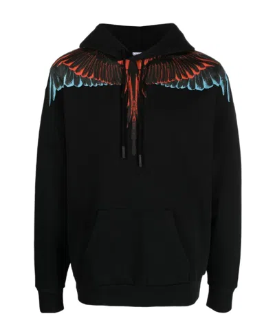 Marcelo Burlon County Of Milan Icon Wings Drawstring Hoodie In Black