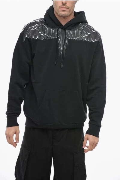 Marcelo Burlon County Of Milan Icon Wings Hoodie Sweatshirt With Print In Black