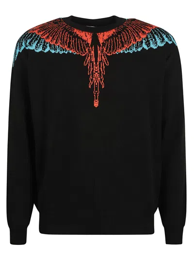 MARCELO BURLON COUNTY OF MILAN ICON WINGS KNIT BOXY CREWNECK SWEATSHIRT