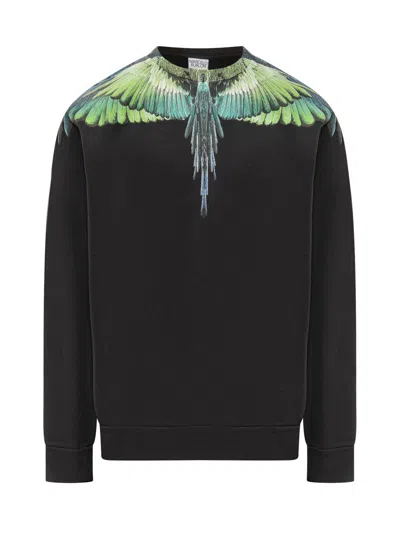 Marcelo Burlon County Of Milan Icon Wings Printed Crewneck Sweatshirt In Black