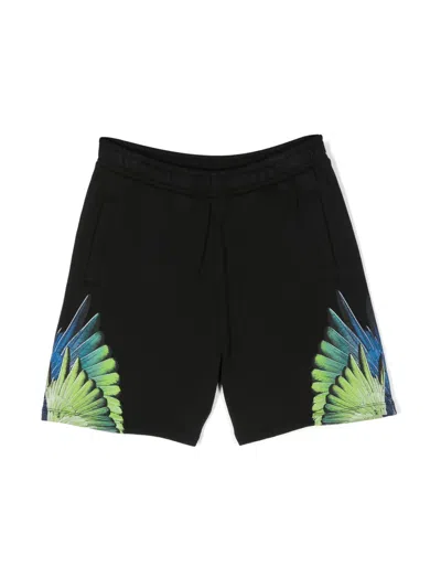 Marcelo Burlon County Of Milan Kids' Icon Wings Track Shorts In Black