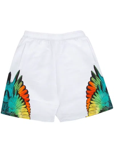 Marcelo Burlon County Of Milan Kids' Icon Wings Relax Sweatshorts White Multi In Whitemulti