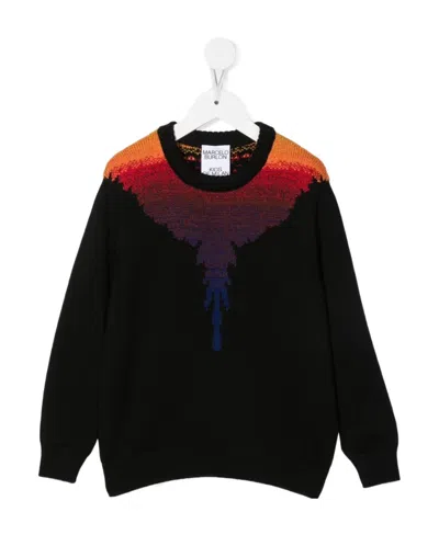 Marcelo Burlon County Of Milan Intarsia-knit Virgin-wool Jumper In Black
