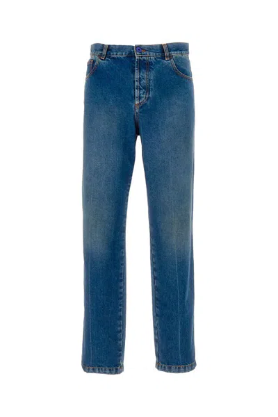 Marcelo Burlon County Of Milan Straight Leg Denim Jeans With Back Pockets In 3400