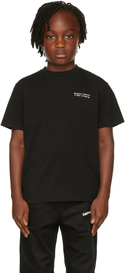 Marcelo Burlon County Of Milan Kids Black Logo Print T-shirt