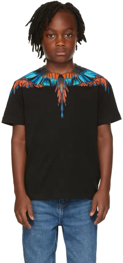Marcelo Burlon County Of Milan Kids Black Wings T-shirt