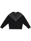 Marcelo Burlon County Of Milan Bandana Print Wool Blend Knit Sweater In Black