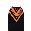 Marcelo Burlon County Of Milan Black Faded Orange Knit Diagonal Midi Skirt In Multi