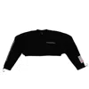 Marcelo Burlon County Of Milan Label Cropped Crewneck Sweatshirt - Black In Multi