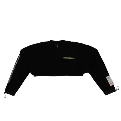 Marcelo Burlon County Of Milan Label Cropped Crewneck Sweatshirt - Black In Multi